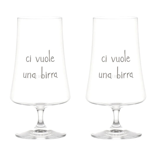 Set 2 bicchieri birra "Ci vuole una birra"