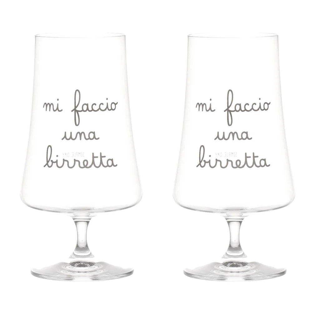 Set 2 bicchieri birra "Mi faccio una birretta"