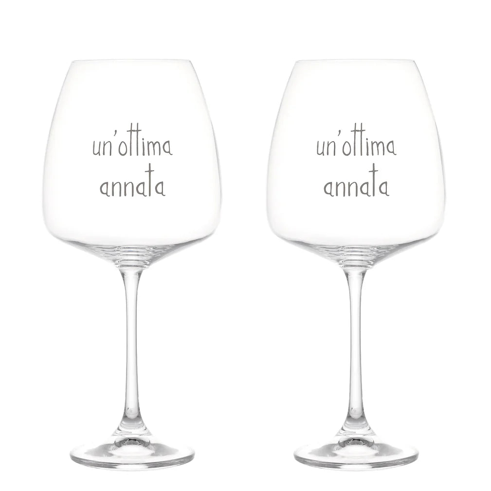 Set 2 calici vino "Un'ottima annata"