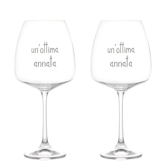 Set 2 calici vino "Un'ottima annata"