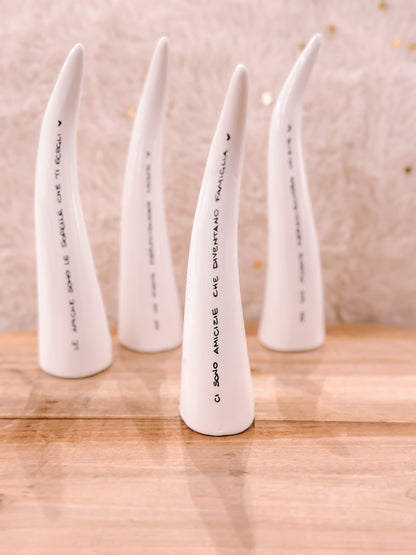 Corno da appoggio con dedica