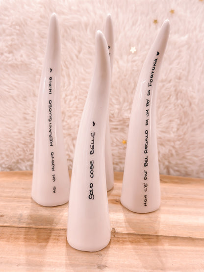 Corno da appoggio con dedica