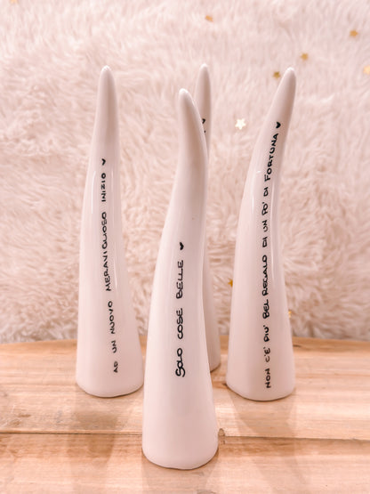 Corno da appoggio con dedica