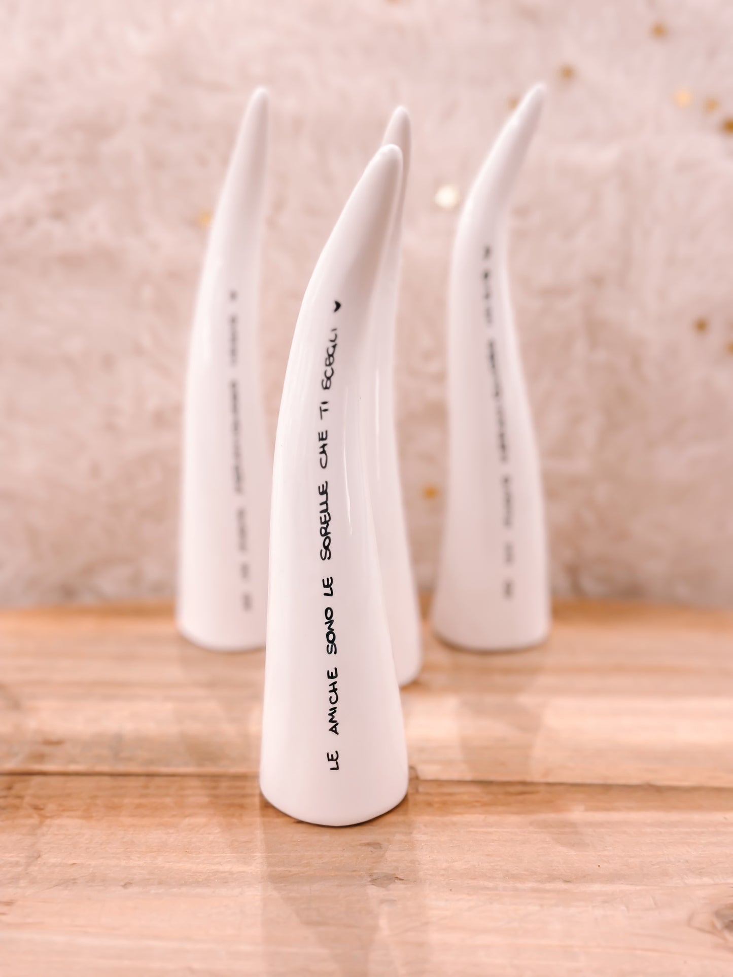 Corno da appoggio con dedica