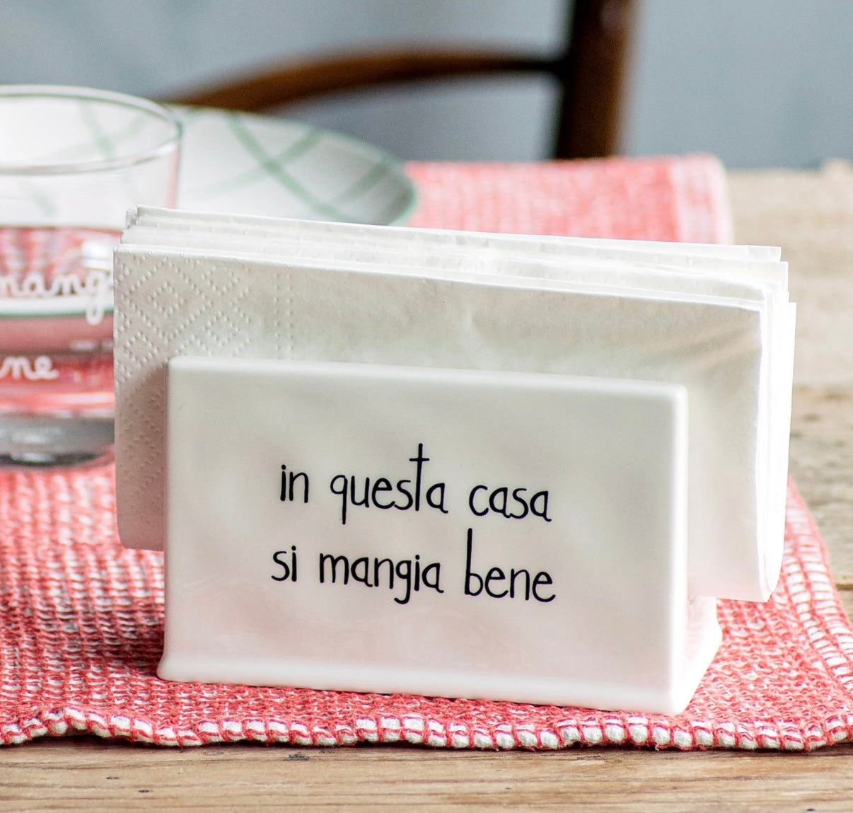 Portatovaglioli  “in questa casa si mangia bene”