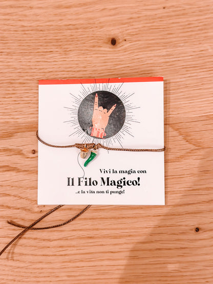 Bracciale filo magico corno colorato