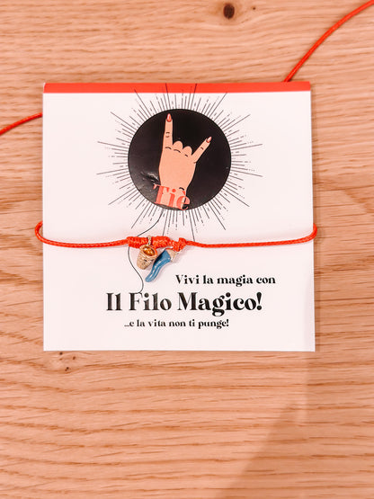 Bracciale filo magico corno colorato