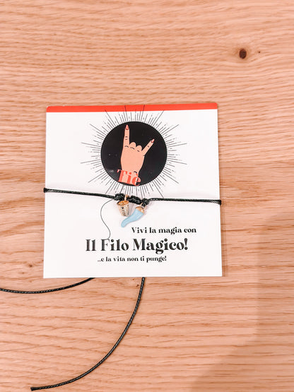 Bracciale filo magico corno colorato