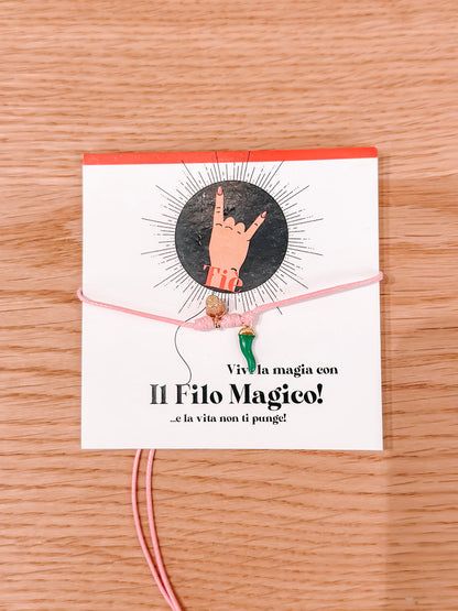 Bracciale filo magico corno colorato