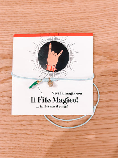 Bracciale filo magico corno colorato