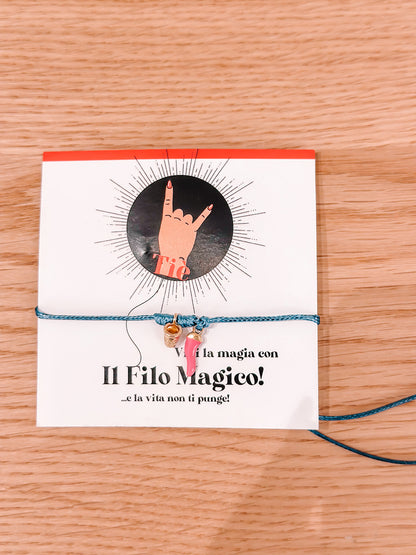 Bracciale filo magico corno colorato