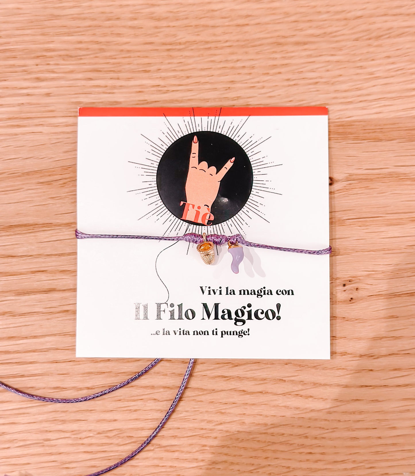 Bracciale filo magico corno colorato