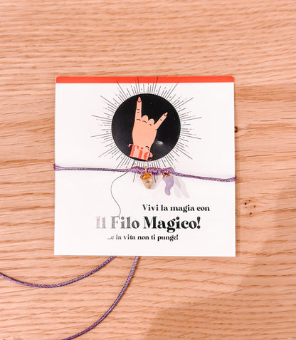 Bracciale filo magico corno colorato