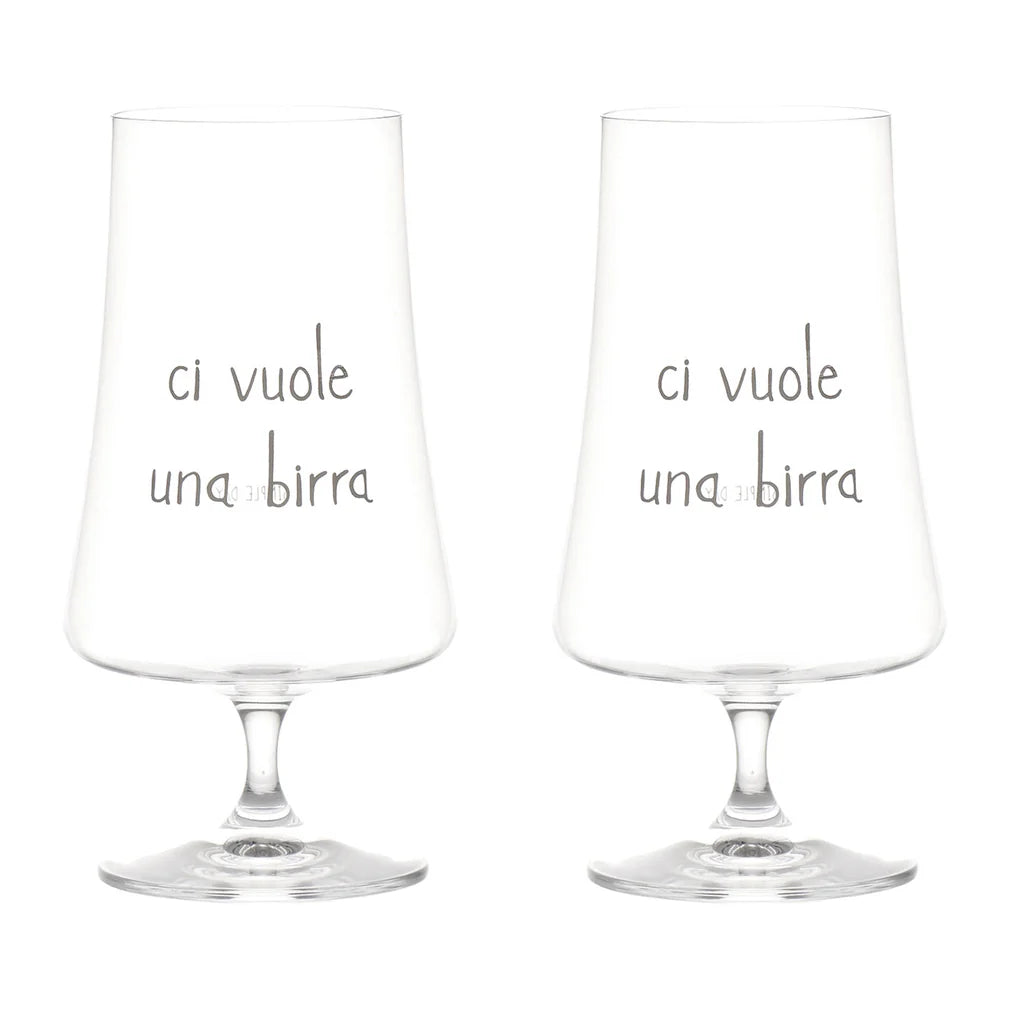 Set 2 bicchieri birra "Ci vuole una birra"
