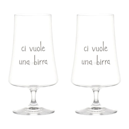 Set 2 bicchieri birra "Ci vuole una birra"