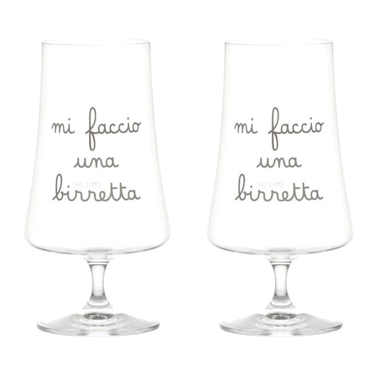 Set 2 bicchieri birra "Mi faccio una birretta"