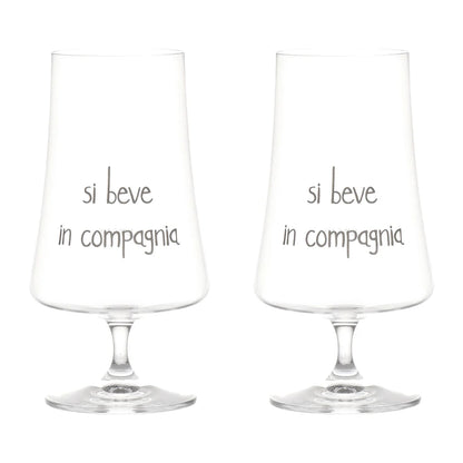 Set 2 bicchieri birra "Si beve in compagnia"