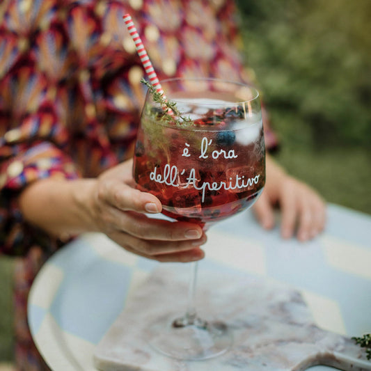 Set 2 calici cocktail "È l'ora dell'aperitivo"