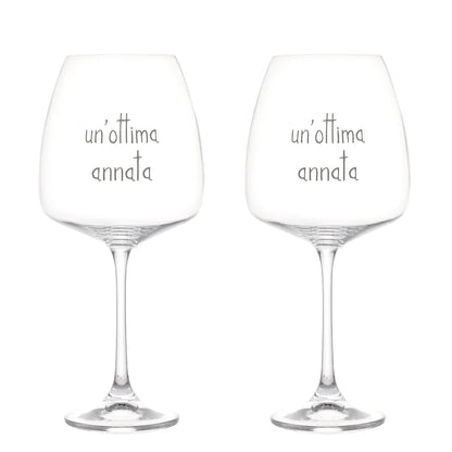 Set 2 calici vino "Un'ottima annata"