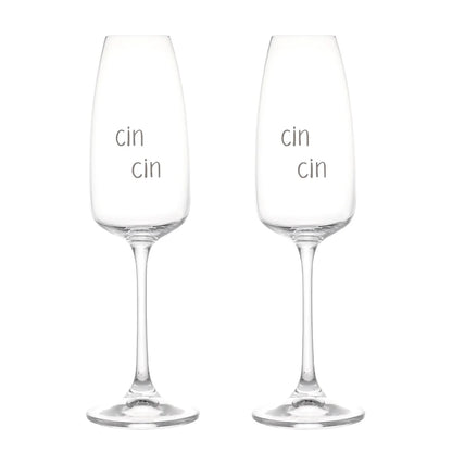 Set 2 calici flute "Cin Cin"