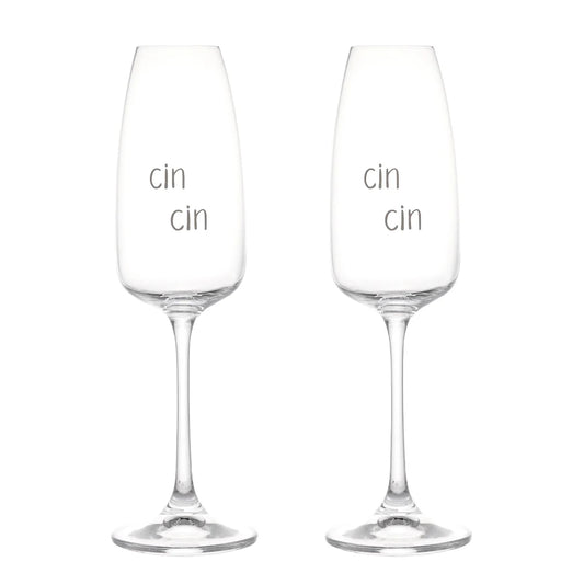 Set 2 calici flute "Cin Cin"